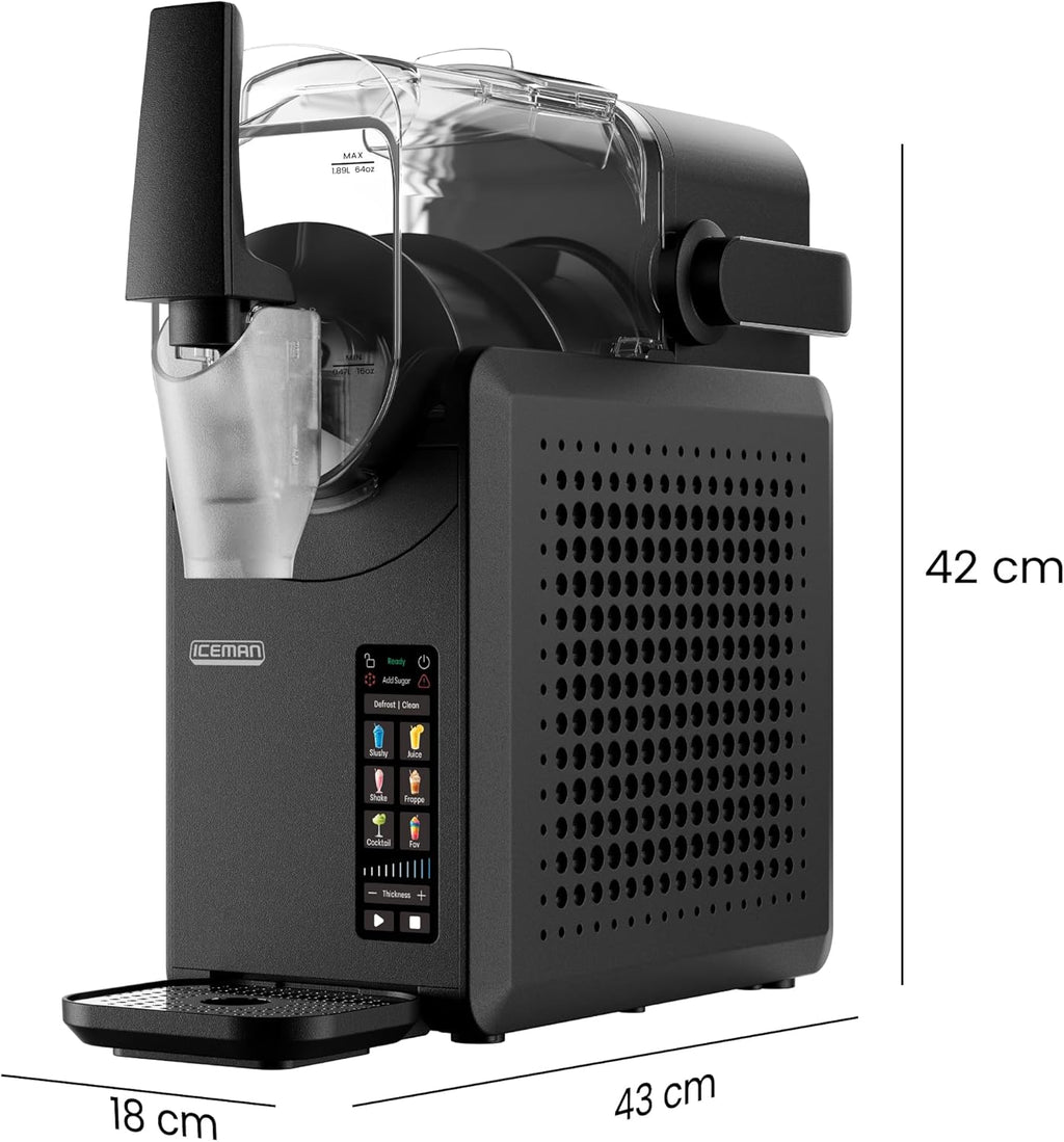 ICEMAN RJ62 Slush-Maschine 5 Programme – Automatisch, Touchpad, Defrost-Funktion, Schwarz (Copy)