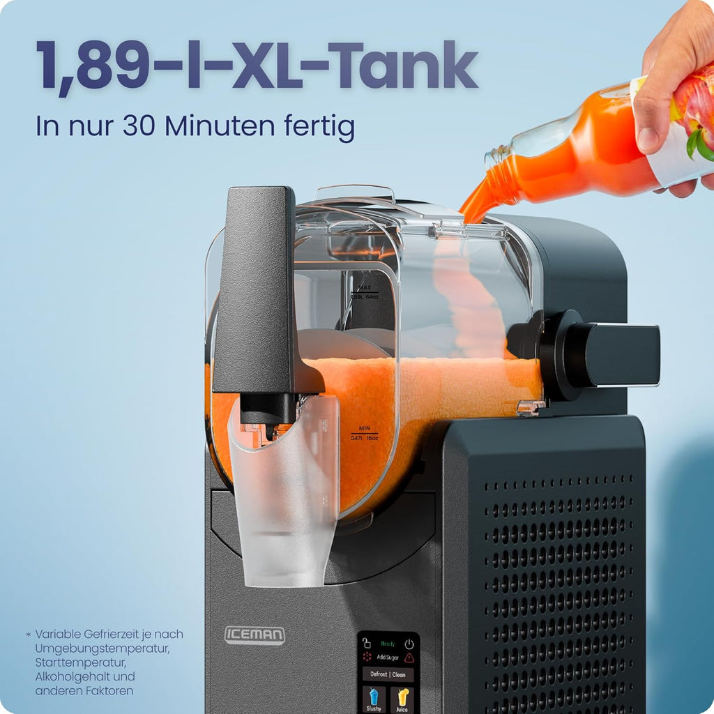 ICEMAN RJ62 Slush-Maschine 5 Programme – Automatisch, Touchpad, Defrost-Funktion, Schwarz (Copy)